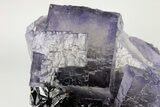 Purple Cubic Fluorite Crystals on Sphalerite - Elmwood Mine #191749-3